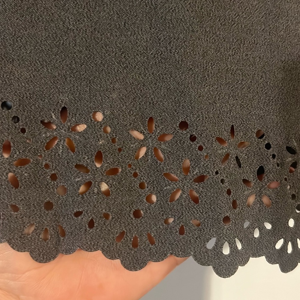 Venezia gray microfiber eyelet skirt